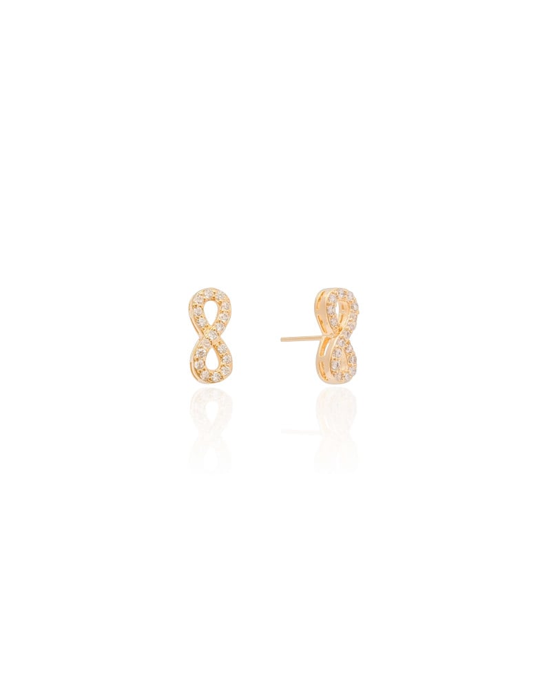 Brinco Infinito Cravejado Banhado a Ouro 18K