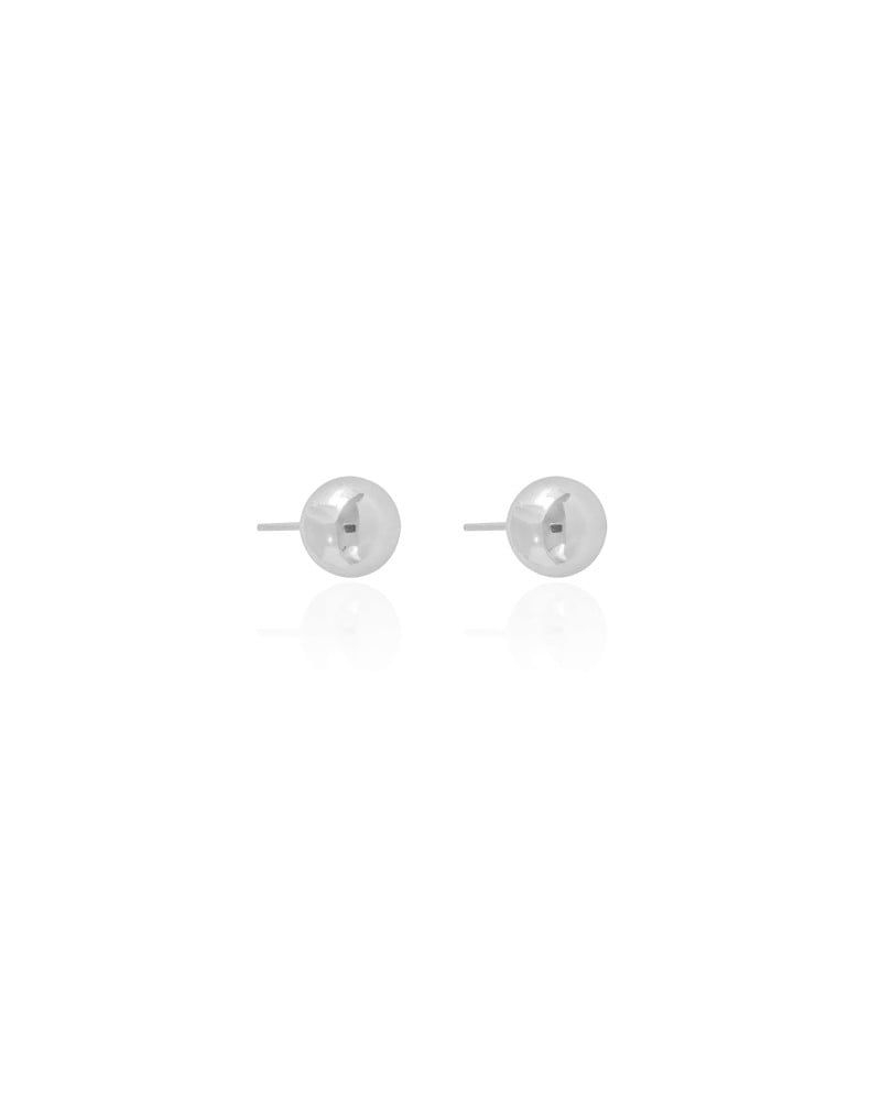 Brinco Bola Lisa 8 mm Ródio Branco