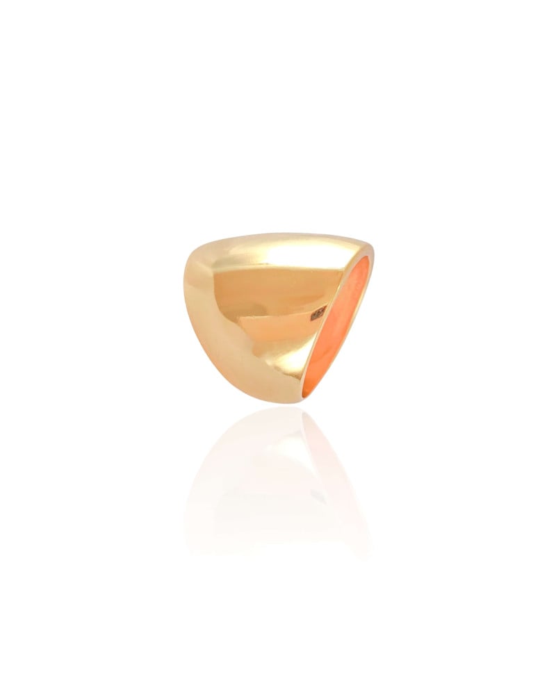 Anel Liso Abaulado Tamanho 18 Banhado a Ouro 18K
