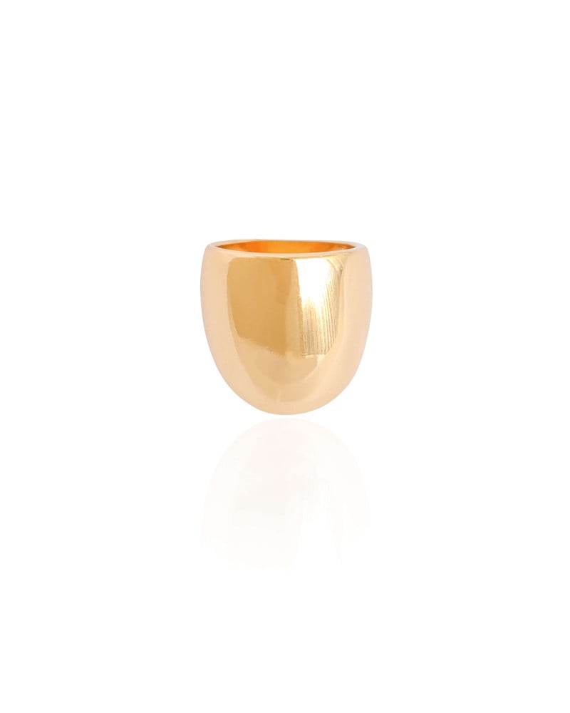 Anel Liso Abaulado Tamanho 18 Banhado a Ouro 18K