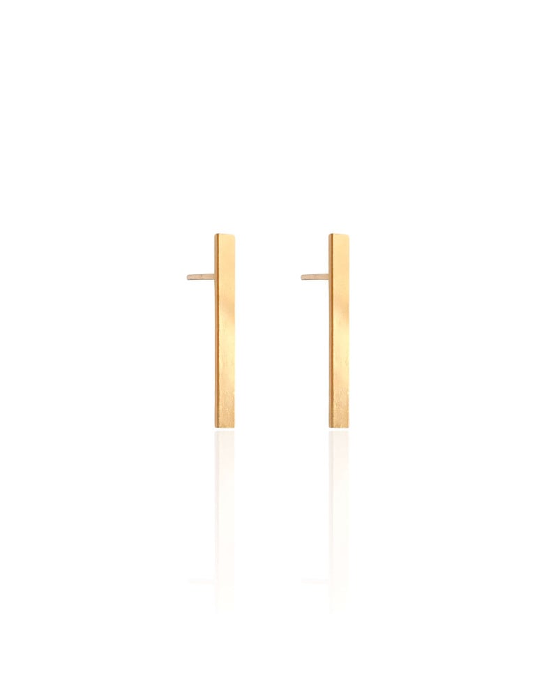Brinco Palito Liso Banhado a Ouro 18K