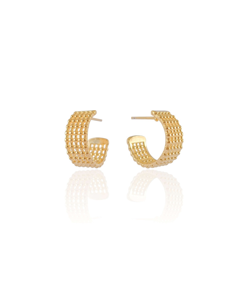 Brinco Argola Bolinhas 1.7 cm Banhado a Ouro 18K