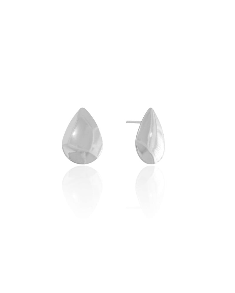 Brinco Gota Lisa 1.7 cm Ródio Branco