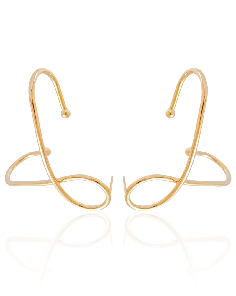Ear Cuff em X Banhado a Ouro 18K