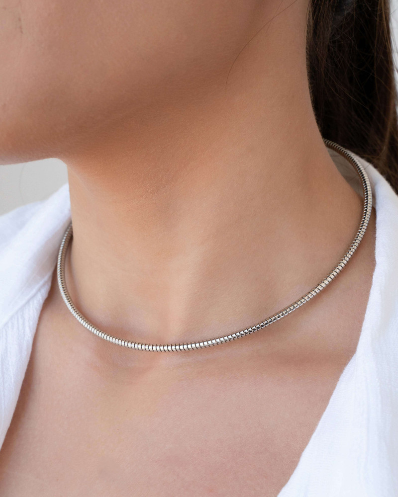 Aro Mola Espiral Ródio Branco