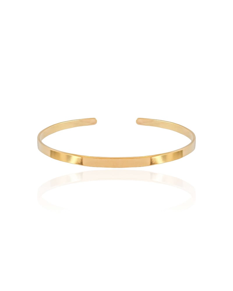 Bracelete Flat Liso 3 mm Banhado a Ouro 18K