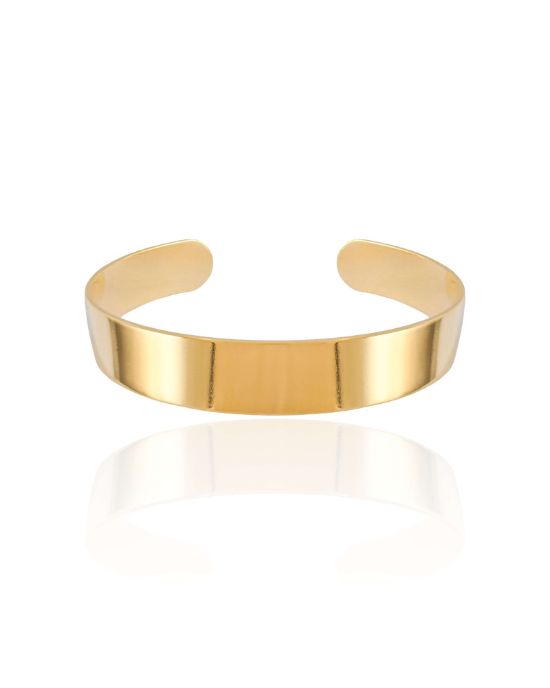 Bracelete Liso 1 cm Banhado a Ouro 18K