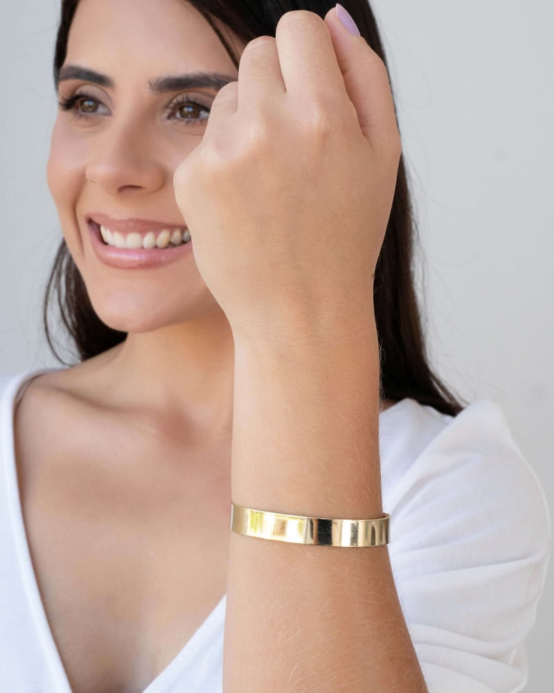 Bracelete Liso 1 cm Banhado a Ouro 18K