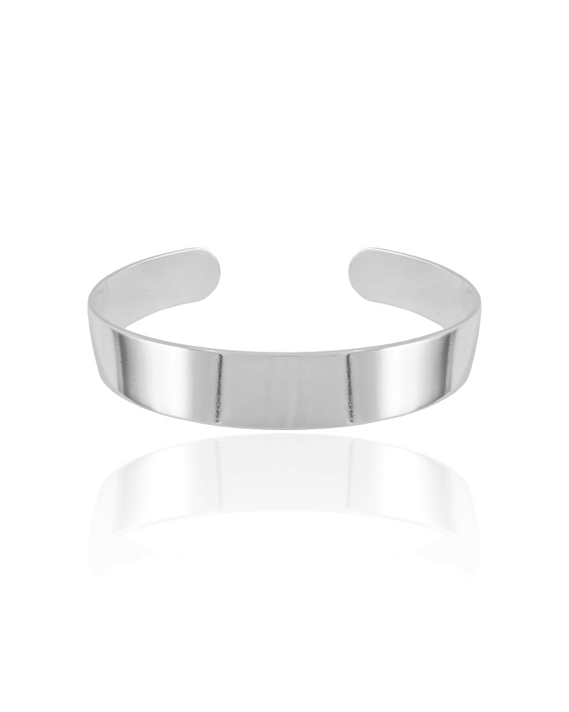Bracelete Liso 1 cm Ródio Branco