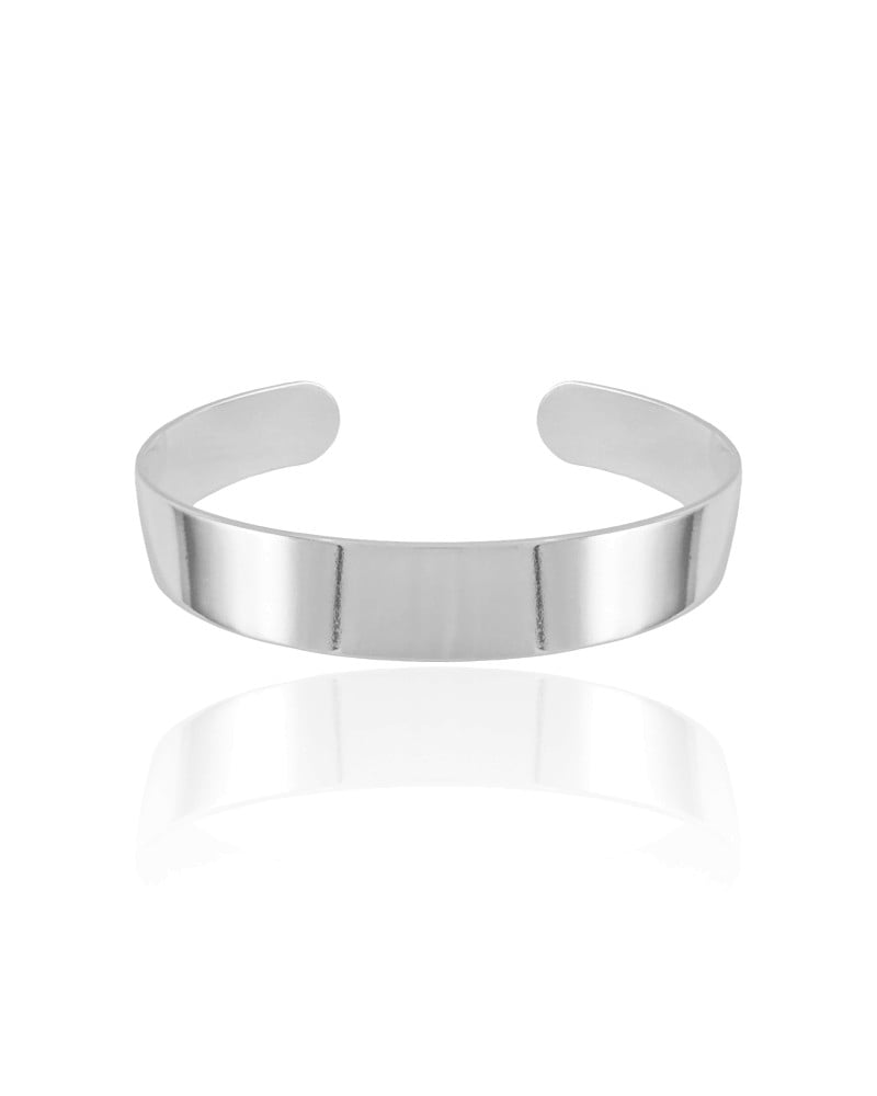 Bracelete Liso 1 cm Ródio Branco