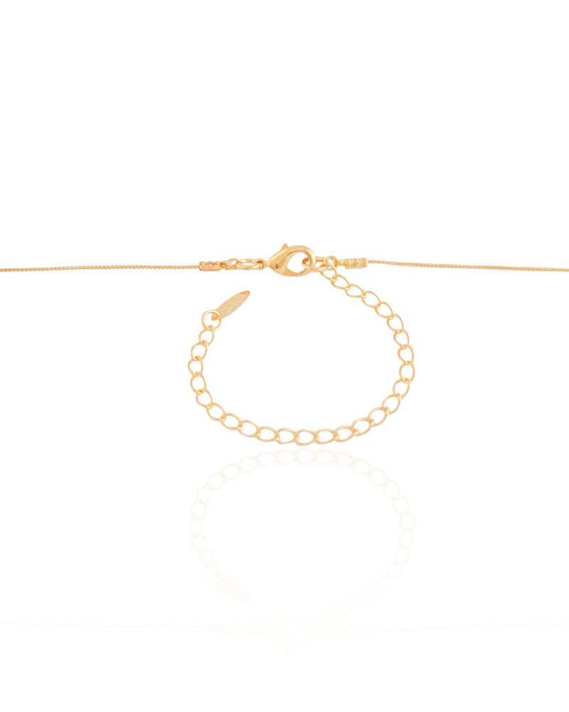 Gargantilha Veneziana Letra L e Ponto de Luz Cristal Banhado a Ouro 18K