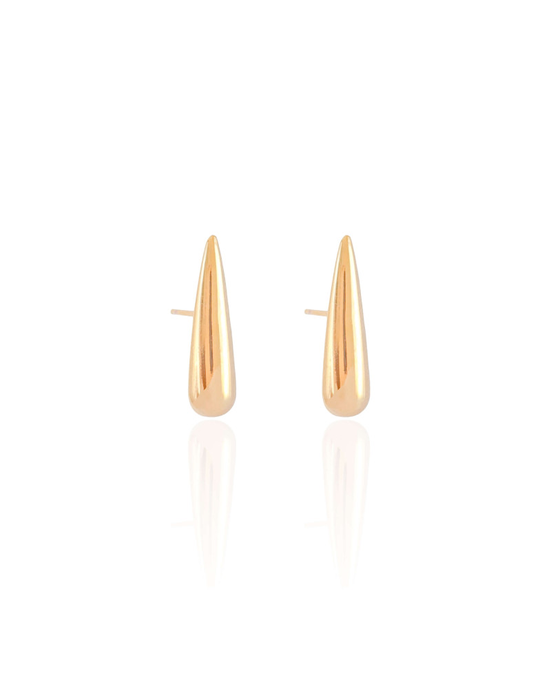 Brinco Gota Lisa Banhado a Ouro 18K