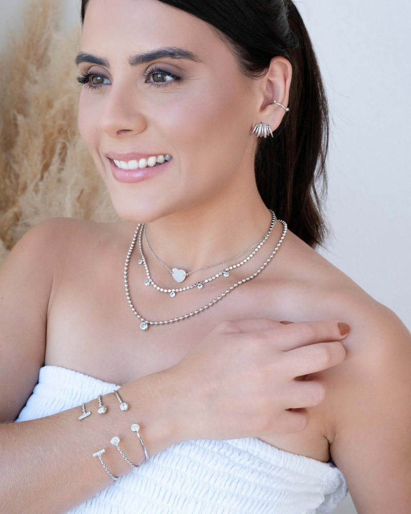 Piercing Bolinhas Ródio Branco