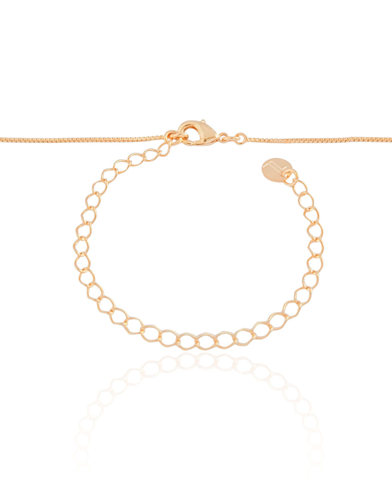Gargantilha Veneziana Pingente Ondulado Banhado a Ouro 18K - 50 cm
