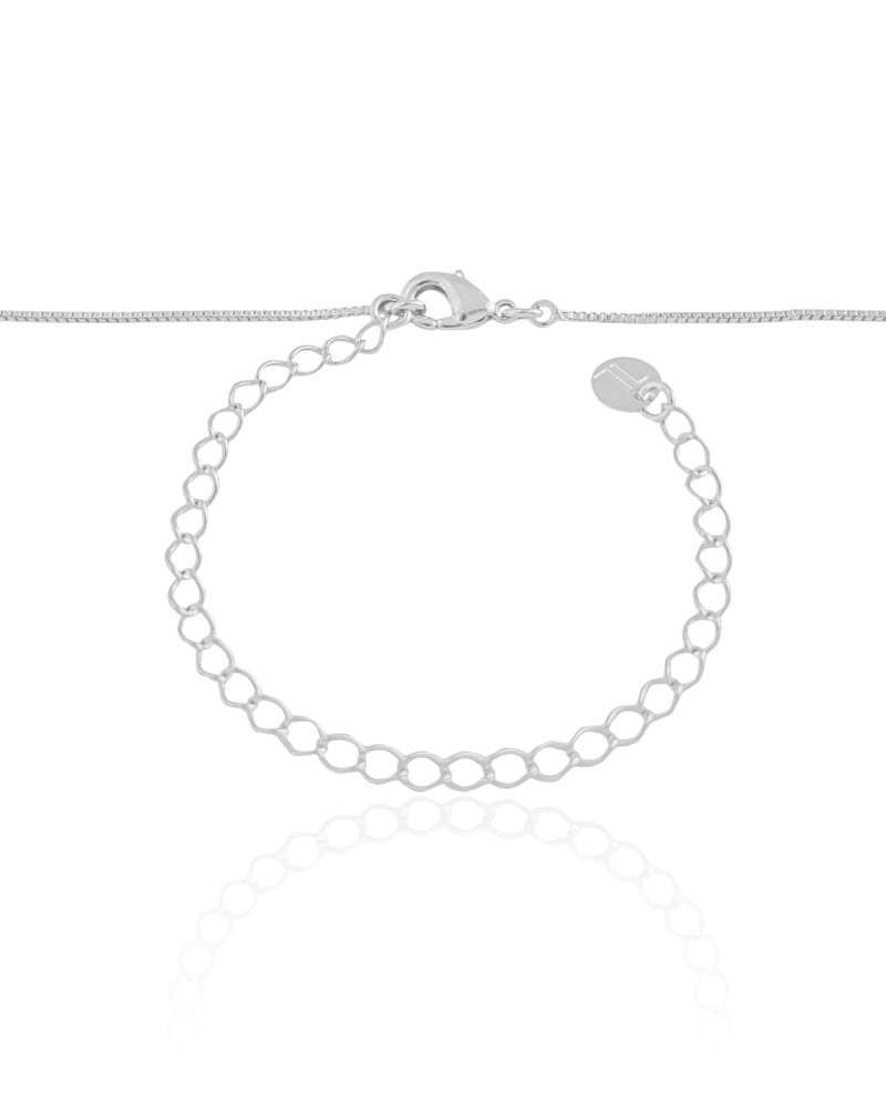 Gargantilha Veneziana Pingente Ondulado Ródio Branco - 50 cm