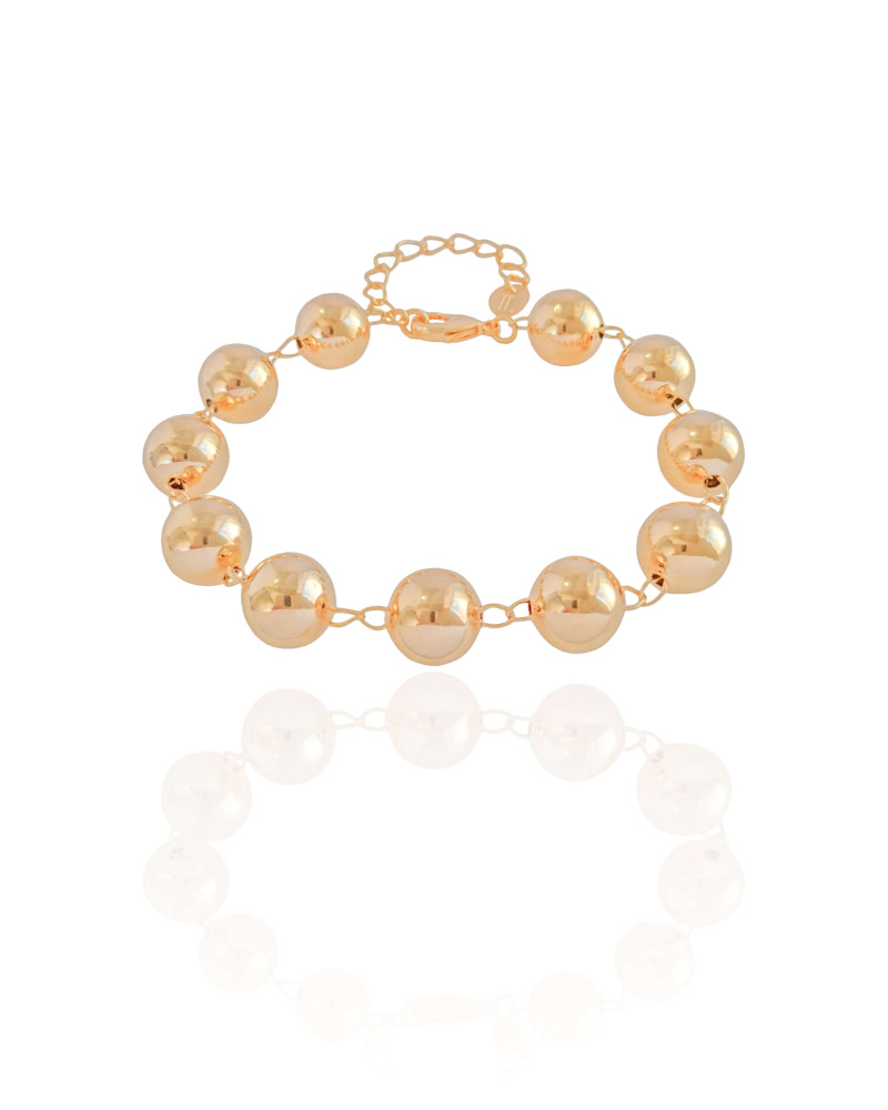 Pulseira Bolas Lisas Banhado a Ouro 18K
