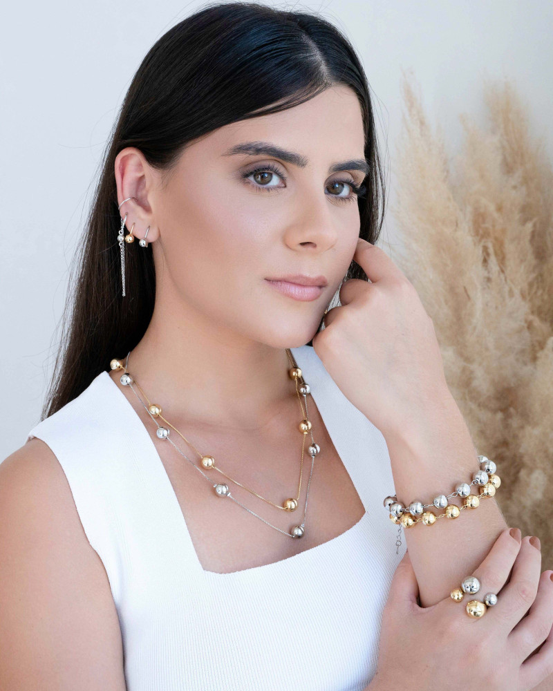 Pulseira Bolas Lisas Banhado a Ouro 18K