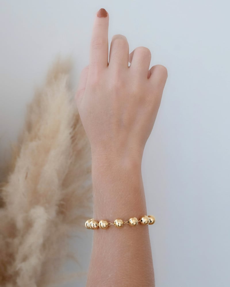 Pulseira Bolas Lisas Banhado a Ouro 18K