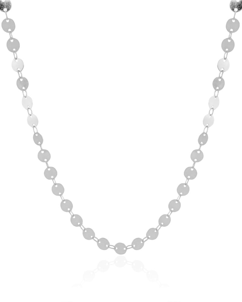 Choker Plaquinhas Redondas Flat Ródio Branco