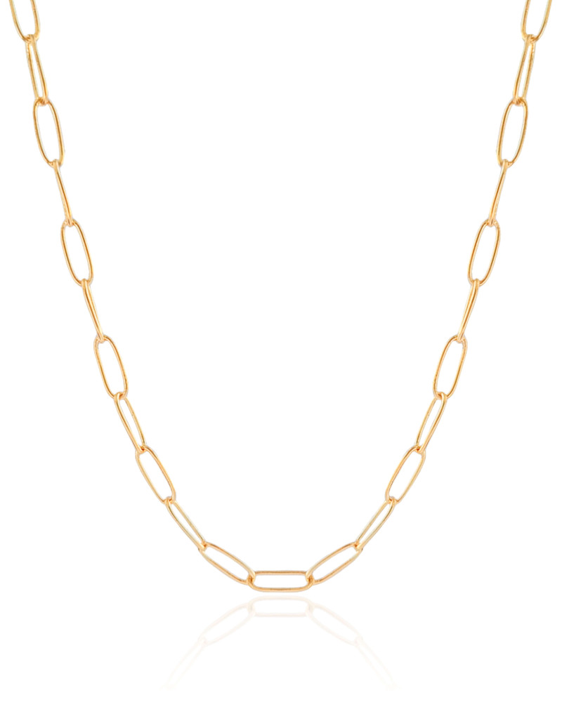 Choker Elos Ovais Banhado a Ouro 18K