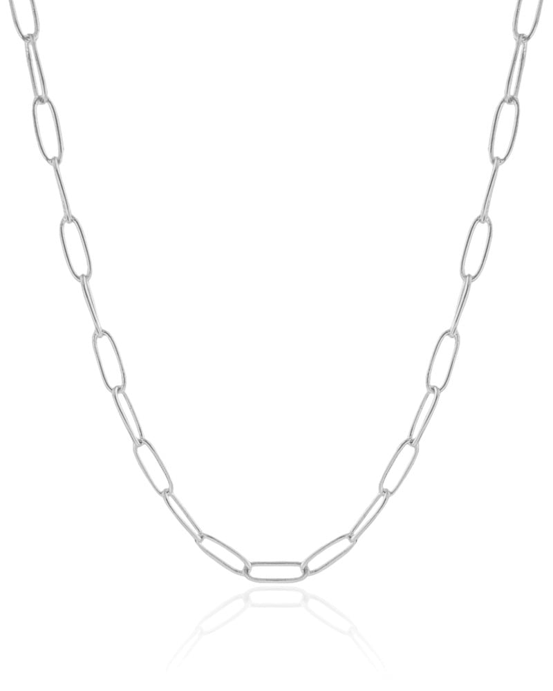 Choker Elos Ovais Ródio Branco