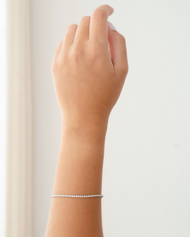 Pulseira Riviera Cristal Ródio Branco