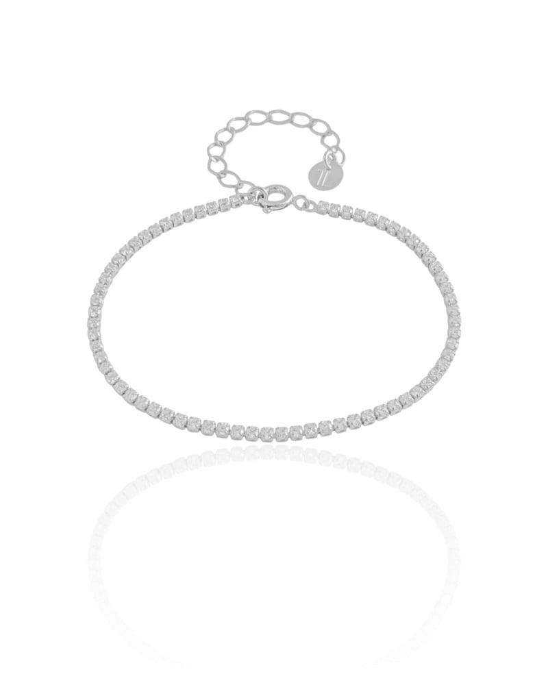Pulseira Riviera Cristal Ródio Branco