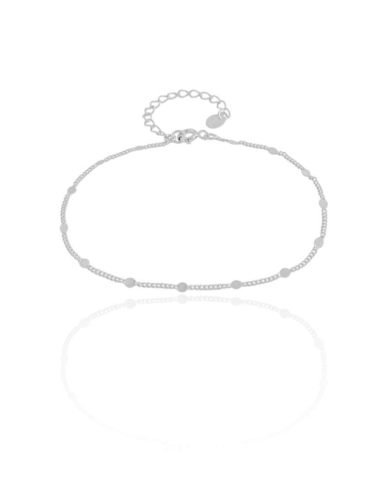 Pulseira Grumet Plaquinhas Ródio Branco
