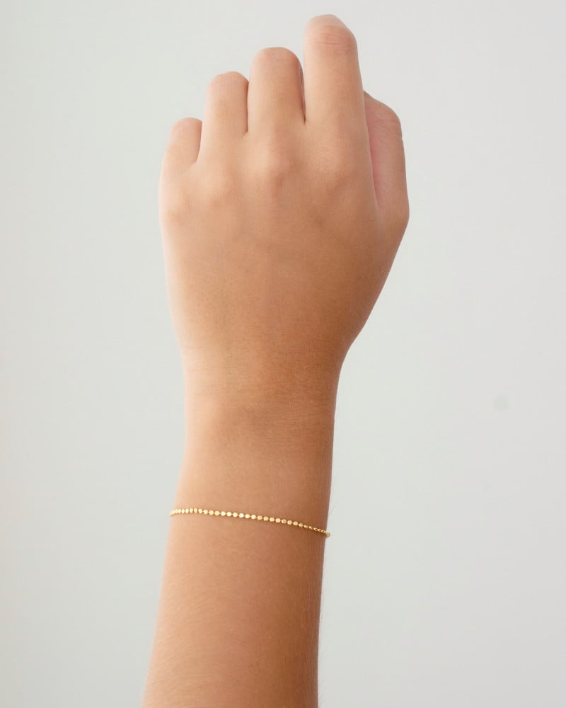 Pulseira Bolinhas Achatadas Banhado a Ouro 18K