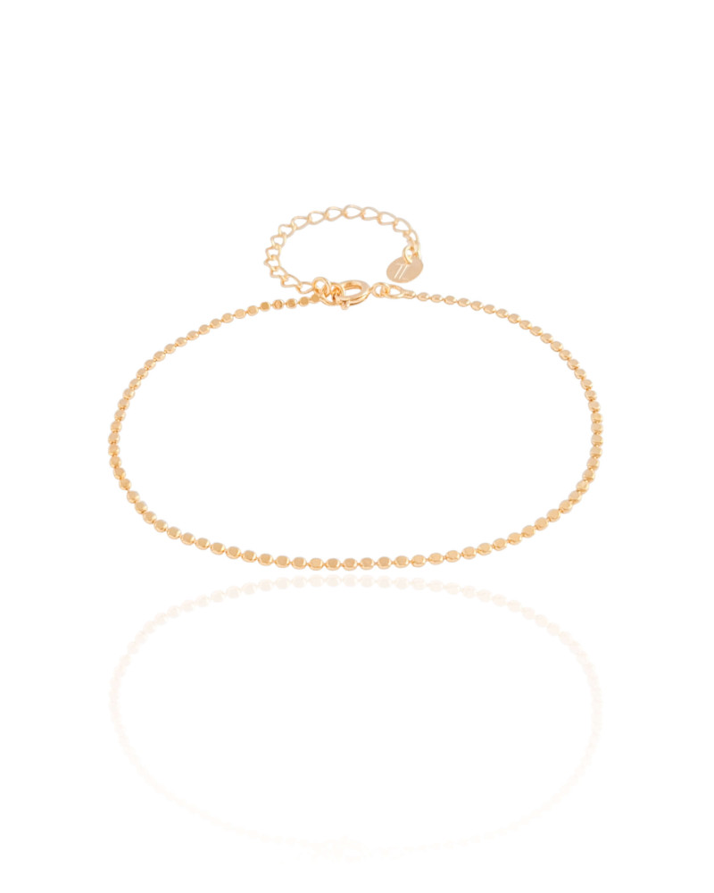 Pulseira Bolinhas Achatadas Banhado a Ouro 18K