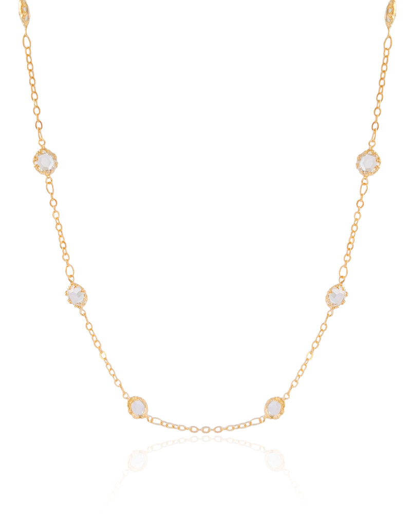 Choker Pontos de Luz Cristal Banhado a Ouro 18K