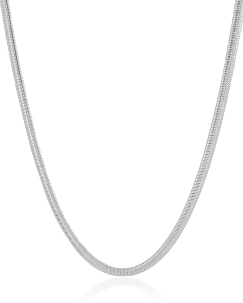 Gargantilha Snake 4 mm Ródio Branco