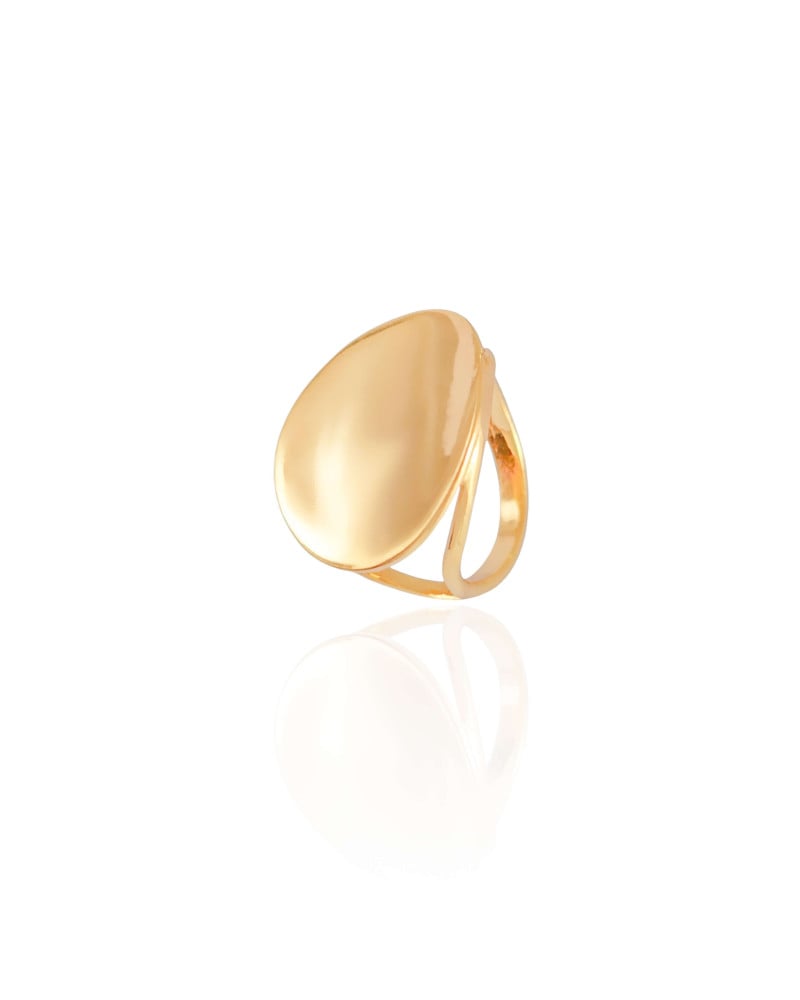 Anel Redondo Liso Tamanho 16 Banhado a Ouro 18K