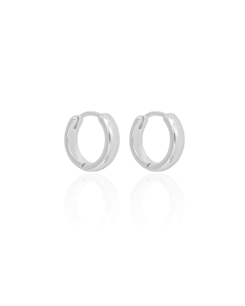 Brinco Argola Lisa 1.3 cm Ródio Branco
