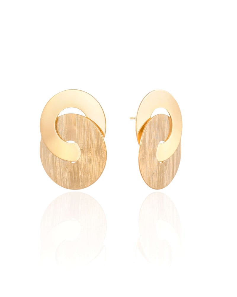 Brinco Círculos Entrelaçados Banhado a Ouro 18K