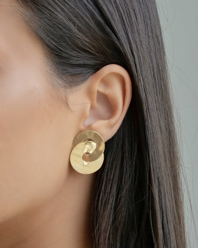 Brinco Círculos Entrelaçados Banhado a Ouro 18K