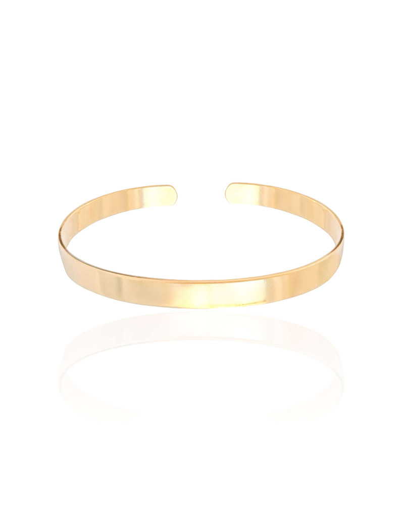 Bracelete Liso 5 mm Banhado a Ouro 18K