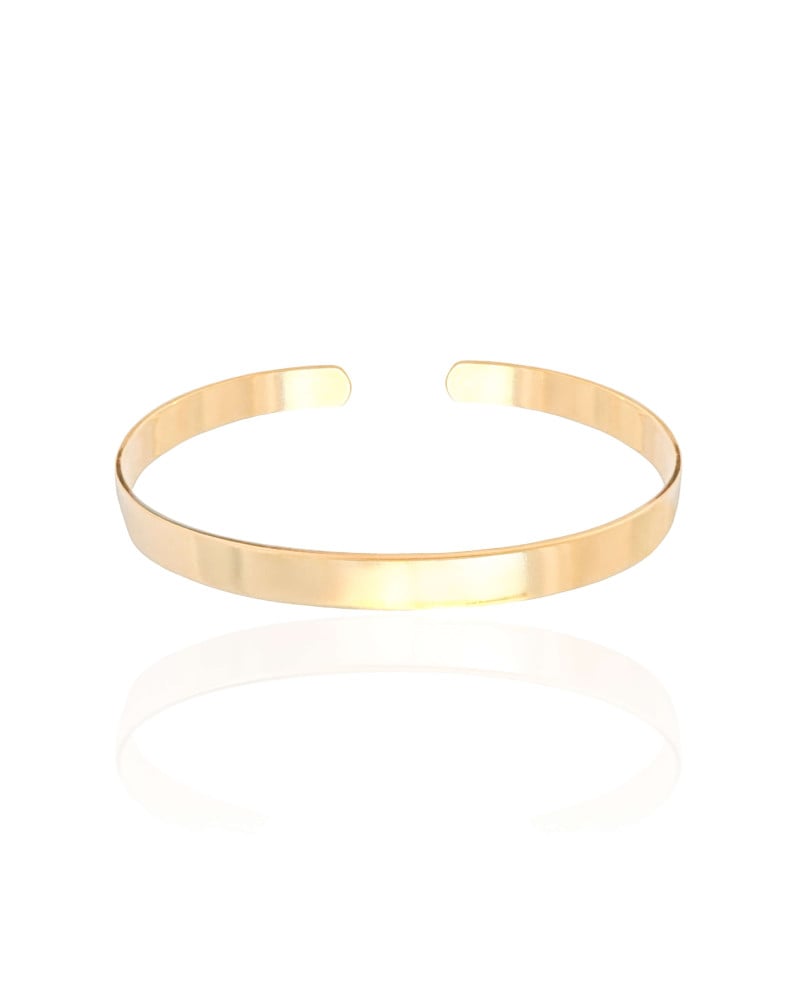 Bracelete Liso 5 mm Banhado a Ouro 18K