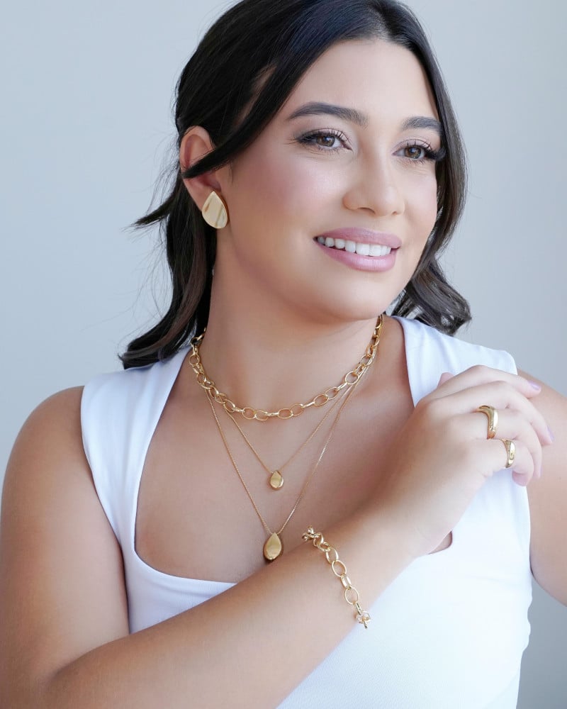 Anel Ajustável Abaulado Liso Tamanho P Banhado a Ouro 18K