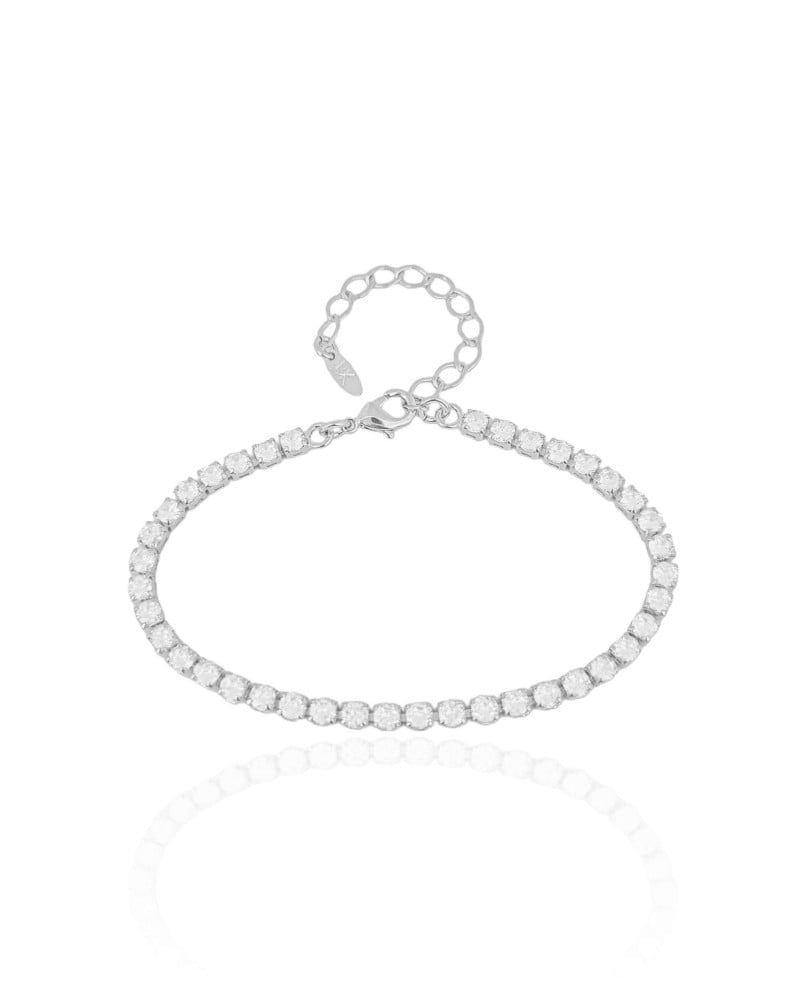 Pulseira Riviera Cristal Ródio Branco