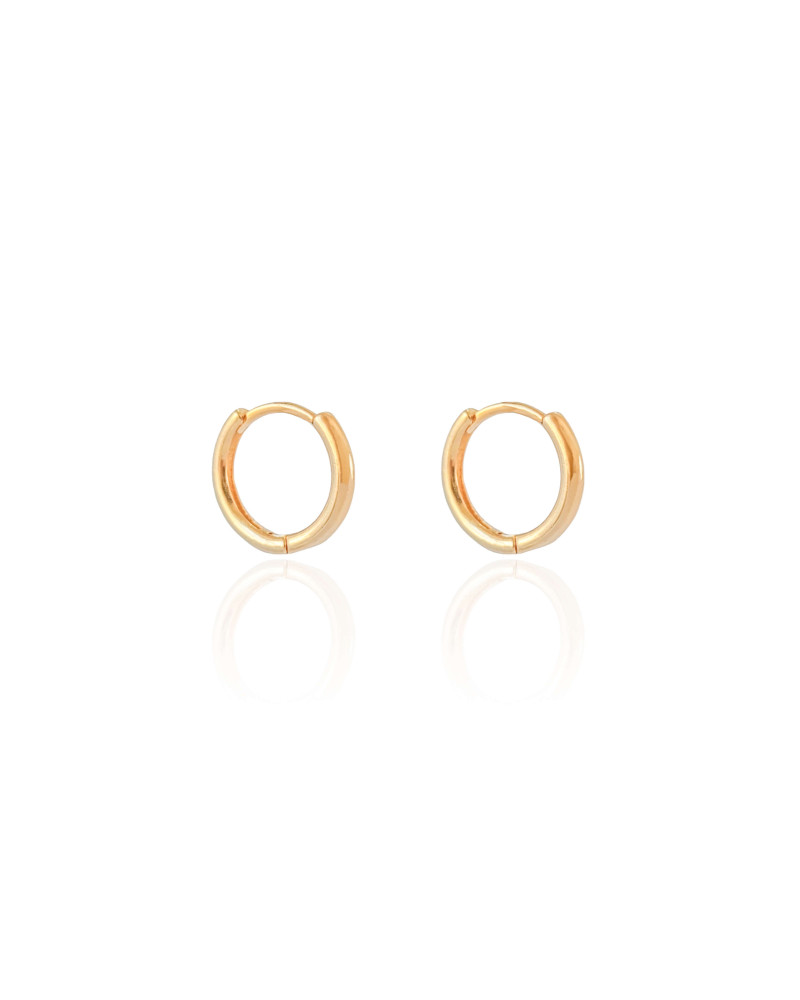 Brinco Argola Lisa 1.3 cm Banhado a Ouro 18K