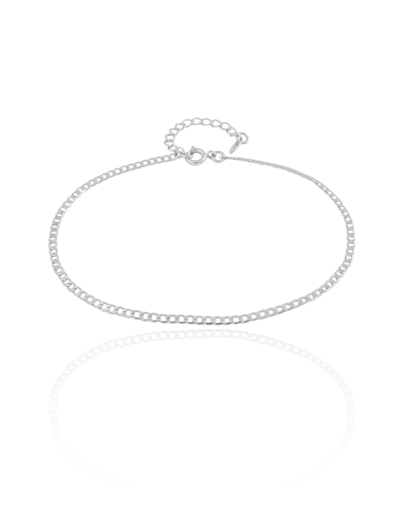 Tornozeleira Grumet 2 mm Ródio Branco