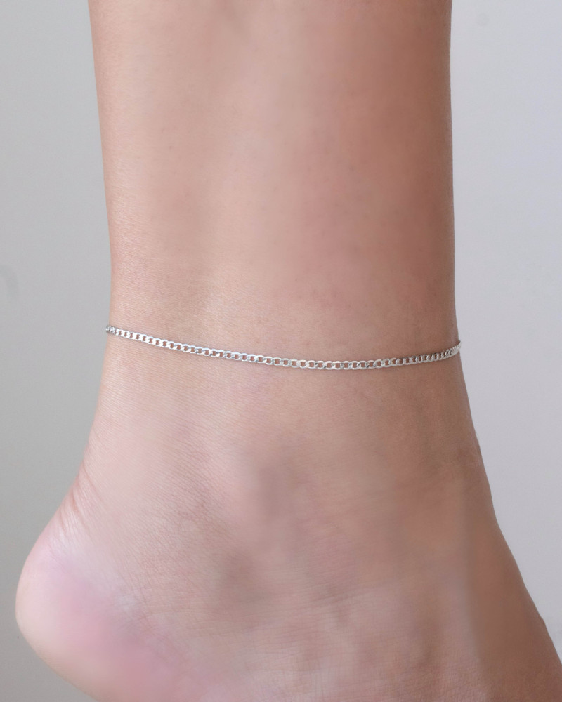 Tornozeleira Grumet 2 mm Ródio Branco