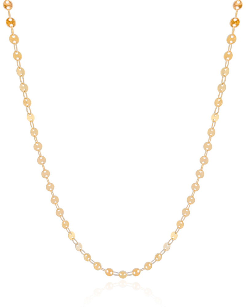 Gargantilha Plaquinhas Redondas 4 mm Banhado a Ouro 18K