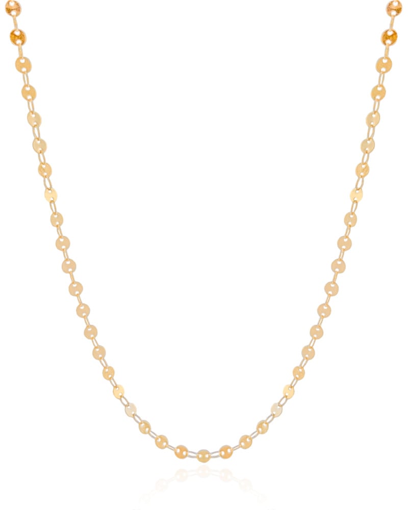 Gargantilha Plaquinhas Redondas 4 mm Banhado a Ouro 18K
