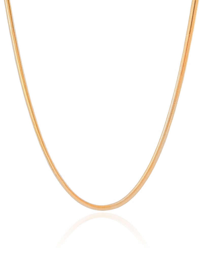 Gargantilha Snake 3 mm Banhado a Ouro 18K