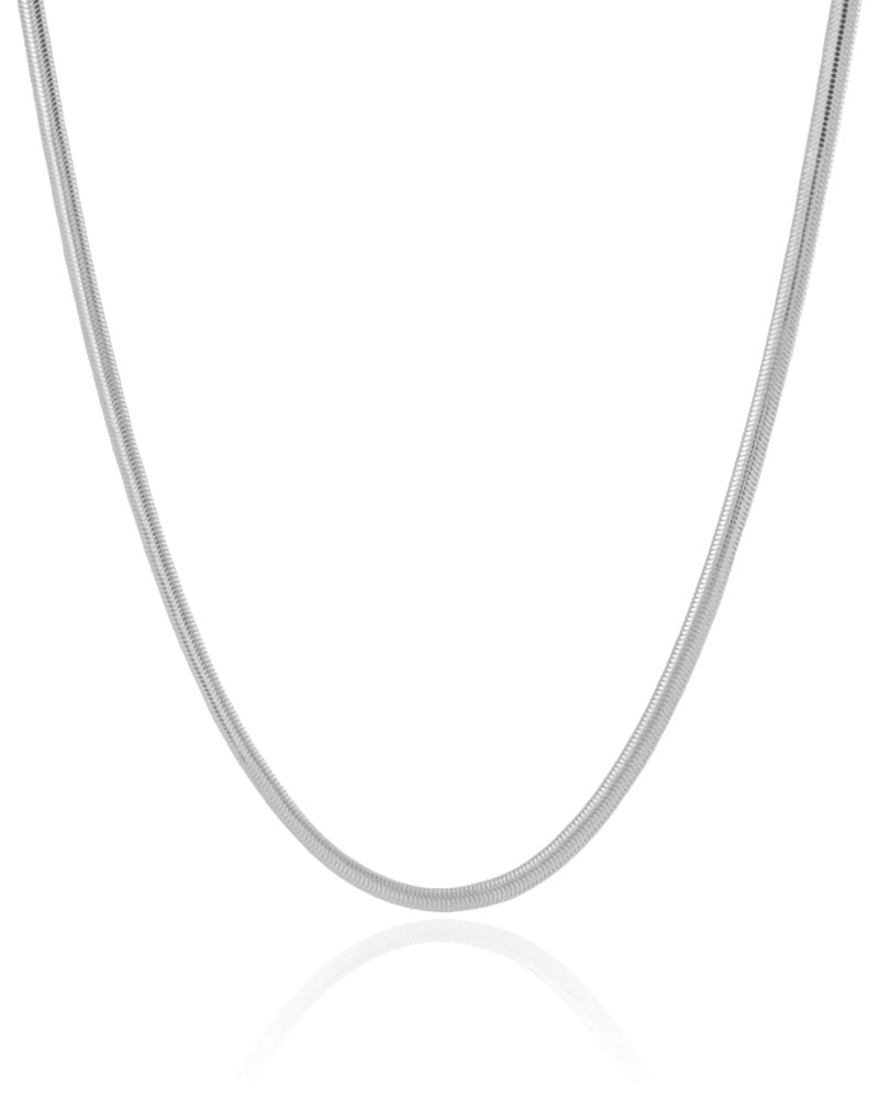 Gargantilha Snake 3 mm Ródio Branco