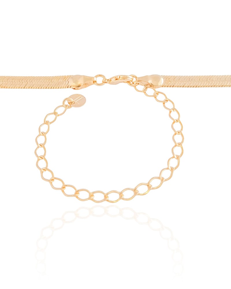 Choker Malha Fita 5 mm Banhado a Ouro 18K