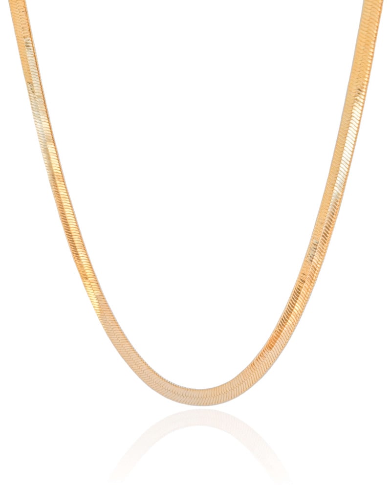 Choker Malha Fita 5 mm Banhado a Ouro 18K