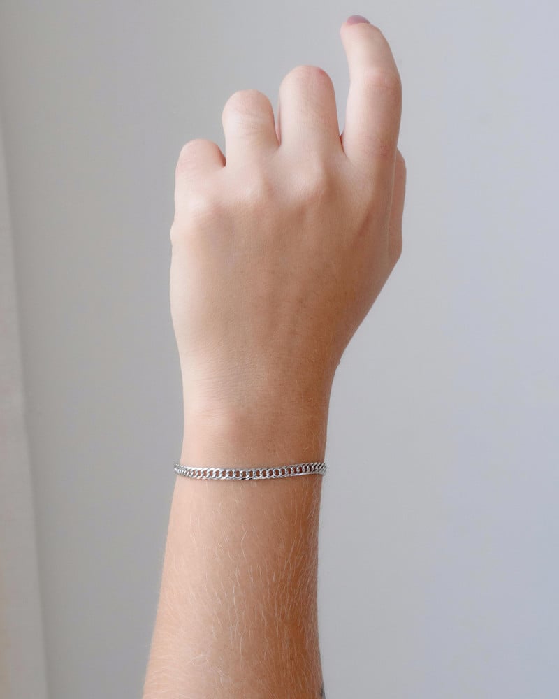 Pulseira Grumet 4 mm Ródio Branco